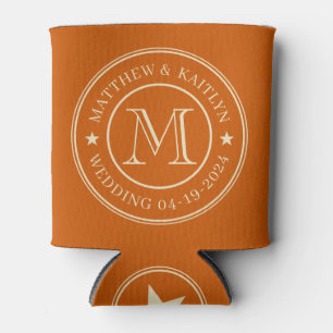 Rafraîchisseur Pour Canette Étoile de monogramme de mariage citrouille du mili