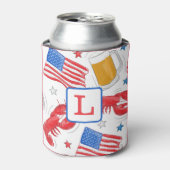 Rafraîchisseur Pour Canette Étoile du drapeau Monogram Lobster Beer (Can devant)