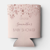 Rafraîchisseur Pour Canette étoiles brillantes or rose baby shower (Dos)