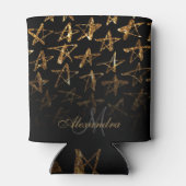 Rafraîchisseur Pour Canette Étoiles de Parties scintillant d'or (Dos)