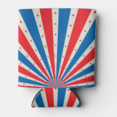 Rafraîchisseur Pour Canette Étoiles et bandes rouges blanches et bleues (Devant)