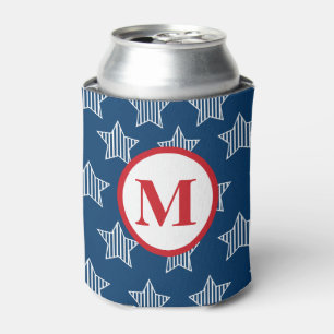 Rafraîchisseur Pour Canette Étoiles et rayures 4 juillet Monogramme