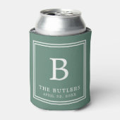 Rafraîchisseur Pour Canette Eucalyptus Green Monogram Mariage Can Cooler (Can devant)