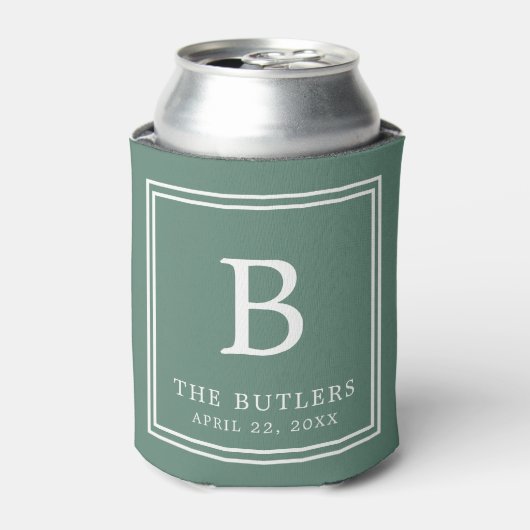 Rafraîchisseur Pour Canette Eucalyptus Green Monogram Mariage Can Cooler (Can devant)