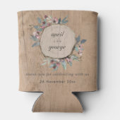 Rafraîchisseur Pour Canette Eucalyptus rose sauvage en bois rustique Mariage (Dos)