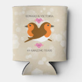 Rafraîchisseur Pour Canette Europe Robins Lovebirds Chaque année Anniversaire (Devant)