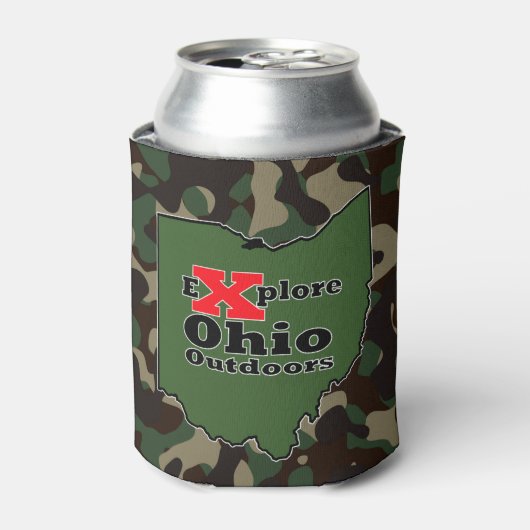 Rafraîchisseur Pour Canette Explorez Ohio En Plein Air Camouflage Can Cooler (Can devant)