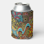 Rafraîchisseur Pour Canette Fabric africain : Patchwork d'animaux sauvages. (Can Dos)