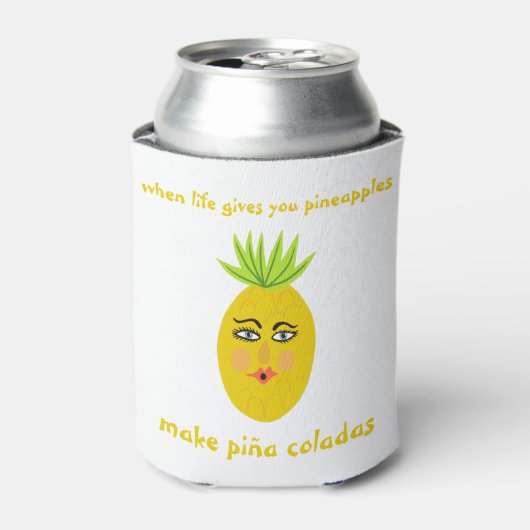 Rafraîchisseur Pour Canette FAIRE PINA COLADAS Whimsical Pineapple PERSONNALIS (Can devant)