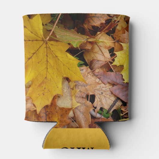 Rafraîchisseur Pour Canette Fallen Maple Feuille Jaune Automne Nature (Dos)