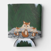 Rafraîchisseur Pour Canette Famille adorable de renards (Devant)