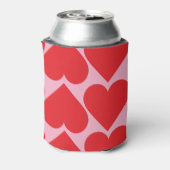 Rafraîchisseur Pour Canette Fancy Romantique Rouge & Coeurs Rose Motif Avec No (Can Dos)