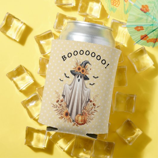 Rafraîchisseur Pour Canette Fantôme d'Halloween d'automne avec Citrouilles et  (Été in situ)