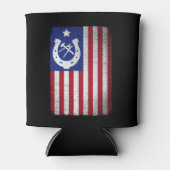 Rafraîchisseur Pour Canette Farrier American Flag Horseshoe (Devant)