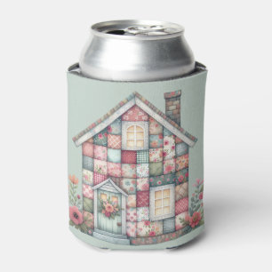Rafraîchisseur Pour Canette Fausse Maison Florale Cottagecore Patchwork