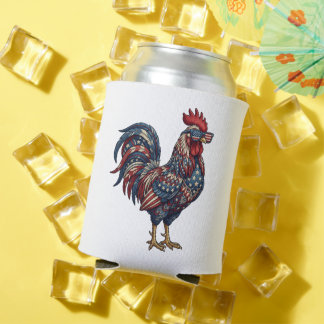 Rafraîchisseur Pour Canette Faux Brodé Coq Patriotique
