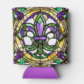 Rafraîchisseur Pour Canette Faux Couché Verre Mardi Gras Floral (Dos)