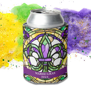 Rafraîchisseur Pour Canette Faux Couché Verre Mardi Gras Floral