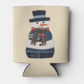Rafraîchisseur Pour Canette Faux Patchwork Snowman Noël (Devant)