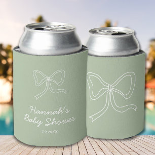 Rafraîchisseur Pour Canette Faveur de Baby Shower personnalisée avec ruban ver