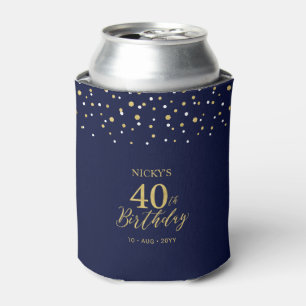 Rafraîchisseur Pour Canette Faveur de fête d'anniversaire 40 ans confettis ble