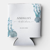 Rafraîchisseur Pour Canette Faveur de Fête de Fiançailles Coquille Bleue Côtiè (Devant)