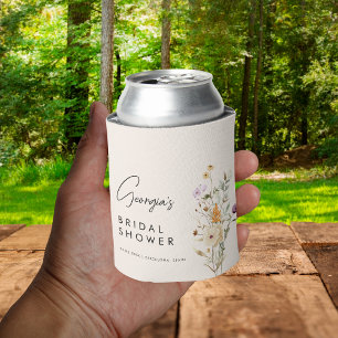 Rafraîchisseur Pour Canette Faveur de Fête de Mariage Champêtre Fleurs Sauvage