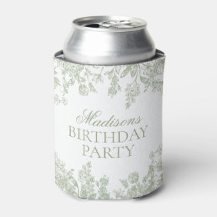 Rafraîchisseur Pour Canette Faveurs d'anniversaire floraux vintage de sage chi