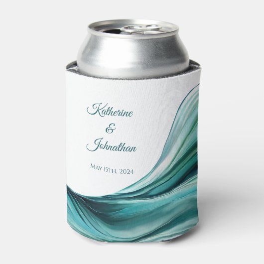 Rafraîchisseur Pour Canette Faveurs de mariage moderne-Emerald Green- (Can devant)