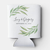 Rafraîchisseur Pour Canette Favor de mariage à aquarelle végétale feuillue (Dos)