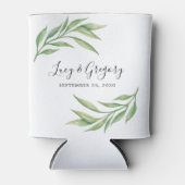 Rafraîchisseur Pour Canette Favor de mariage à la gouache végétale feuillue (Devant)