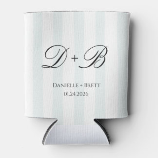 Rafraîchisseur Pour Canette Favori de mariage à monogramme initial à rayure bl