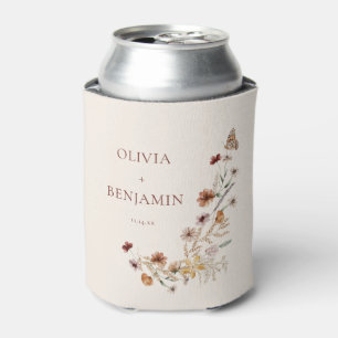 Rafraîchisseur Pour Canette Favori de mariage personnalisé Bohème fleur sauvag