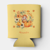 Rafraîchisseur Pour Canette Fée Citrouille mignonne dans la couronne d'automne (Dos)