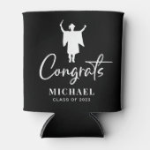 Rafraîchisseur Pour Canette Félicitations Black Graduation Party (Devant)