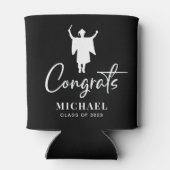 Rafraîchisseur Pour Canette Félicitations Black Graduation Party (Dos)