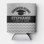 Rafraîchisseur Pour Canette Félicitations Diplômé - Silver Black Graduation (Devant)