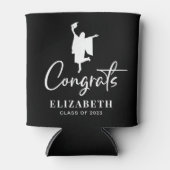 Rafraîchisseur Pour Canette Félicitations Graduation Party Black (Devant)