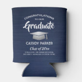 Rafraîchisseur Pour Canette Félicitations Graduation Party Brossé Marine Bleu (Dos)