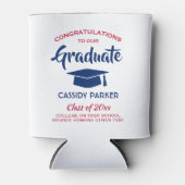 Rafraîchisseur Pour Canette Félicitations Graduation Party Moderne Rouge Blanc (Devant)