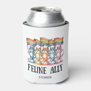 Rafraîchisseur Pour Canette Feline Ally - Rainbow Cat LGBTQ Pride