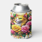 Rafraîchisseur Pour Canette Feline au milieu d'une floraison vibrante (Can devant)