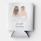 Rafraîchisseur Pour Canette Femme d'honneur illustrée à la main (Devant)