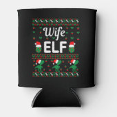 Rafraîchisseur Pour Canette femme elf noël laide pull (Devant)