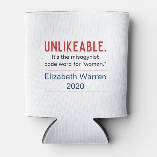 Rafraîchisseur Pour Canette Femme improbable Pro-Elizabeth Warren 2020 (Devant)