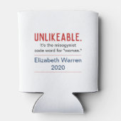 Rafraîchisseur Pour Canette Femme improbable Pro-Elizabeth Warren 2020 (Dos)