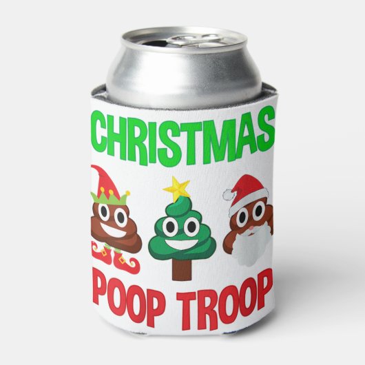 Rafraîchisseur Pour Canette Femme noël poop troupe de troupe emoji (Can devant)