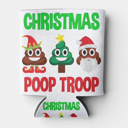 Rafraîchisseur Pour Canette Femme noël poop troupe de troupe emoji (Devant)