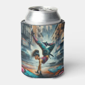 Rafraîchisseur Pour Canette Femmes en action de Breakdancer Silhouette de New (Can devant)