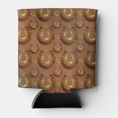 Rafraîchisseur Pour Canette fer à cheval, motif brun doré (Devant)